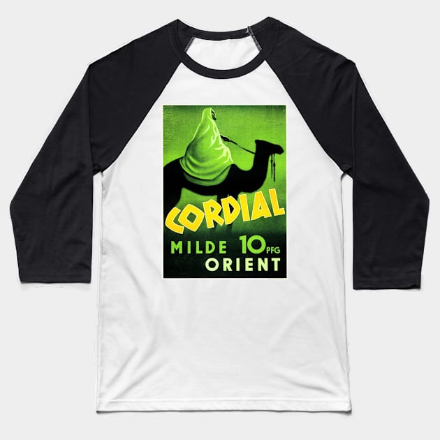 CORDIAL MILDE ORIENT 10PFG Bedouin Riding Camel German Cigarettes Advertising Baseball T-Shirt by vintageposters